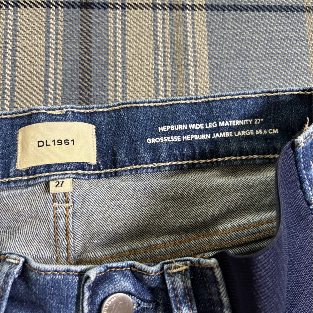 DL1961 Maternity Hepburn Wide Leg Jeans in east lake vintage wash, size 27 - Picture 11 of 11
